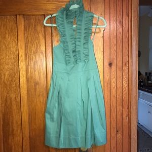 Turquoise BCBGMaxAzria ruffle halter dress